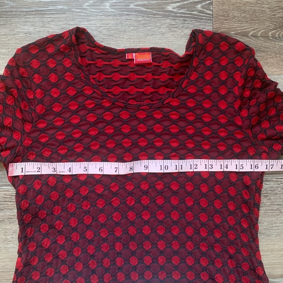 Tianello by Steven Barraza Textured Red & Black Patterned Tunic M - Picture 3 of 5